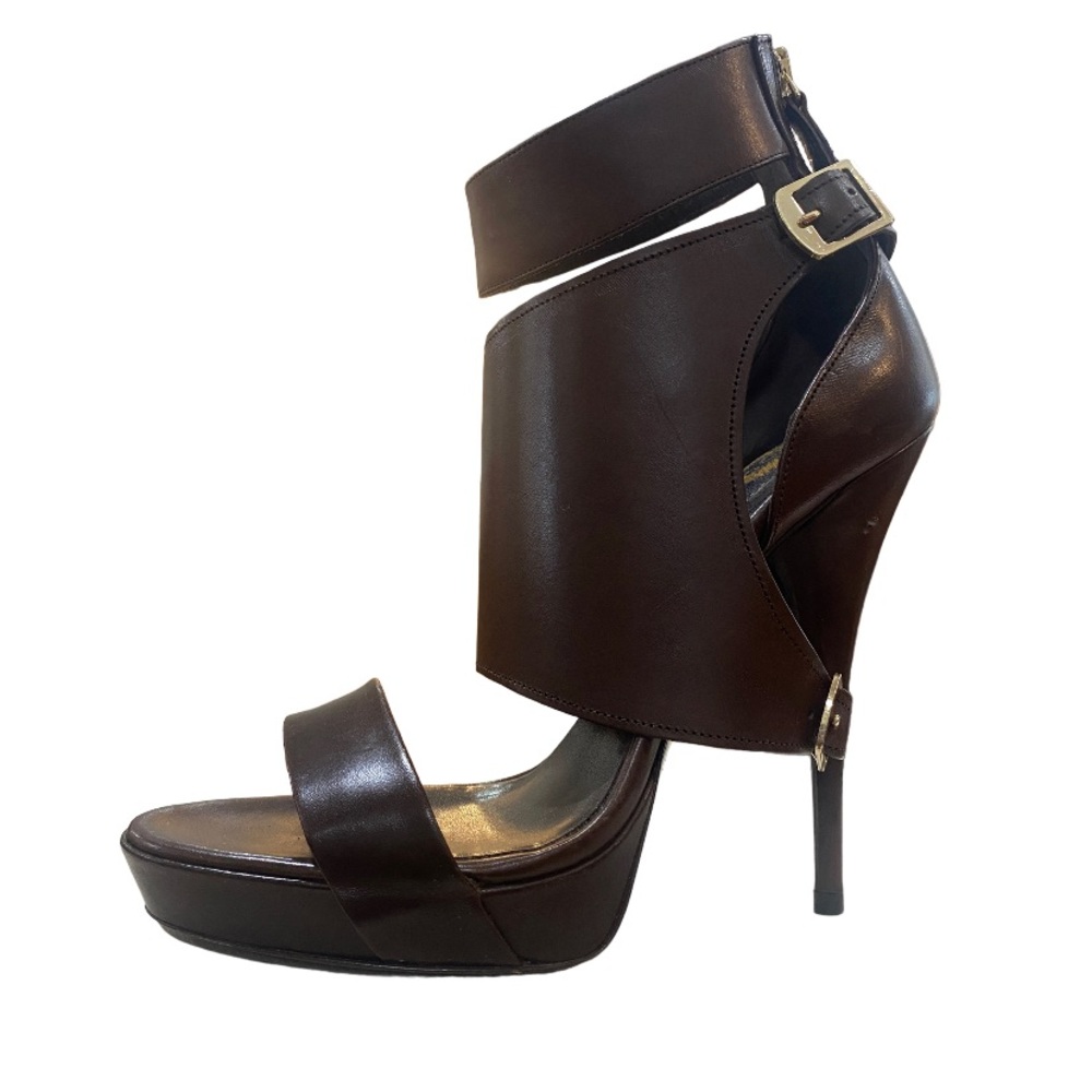 Roberto Cavalli Brown Leather Sandals